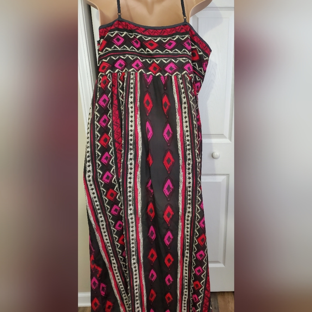 Lane Bryant Plus 26 Ikat Maxi Sundress With Adjustable Straps ~ Pre-Owned - Picture 11 of 15